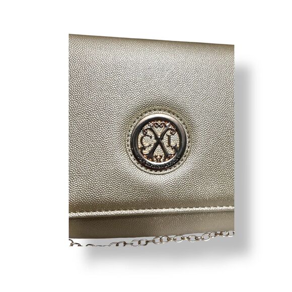 New CXL by Christian Lacroix Gold Paris Caviar Clutch Crossbody Detachable Chain - Picture 12 of 15